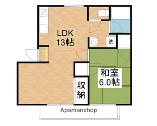 レインボーハイツ今 B【2階】の間取り