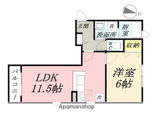 岡山県岡山市北区平野【アパート】の間取り