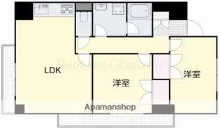 岡山県岡山市中区国富【マンション】の間取り