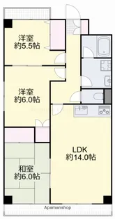 アリベ国富Ⅱ【2階】の間取り