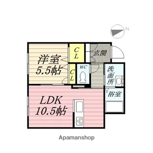 岡山県岡山市北区青江5丁目【アパート】の間取り