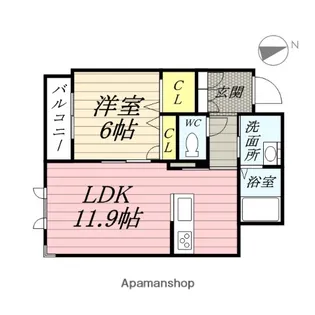岡山県岡山市北区青江5丁目【アパート】の間取り
