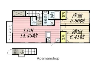 岡山県岡山市南区福浜町【アパート】の間取り