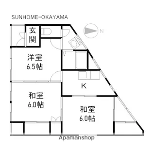 岡山県岡山市北区津島南1丁目【アパート】の間取り