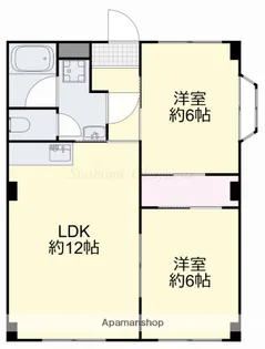 虫明第二マンション【1階】の間取り