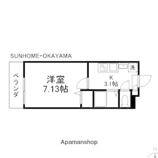岡山県岡山市北区北長瀬表町2丁目【アパート】の間取り