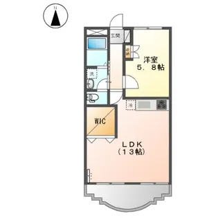 プリベール花尻【203号室】の間取り