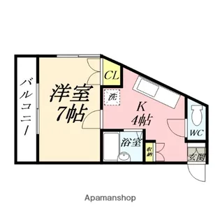 岡山県岡山市中区国富4丁目【アパート】の間取り