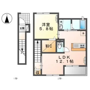 ル・シェモア【2階】の間取り