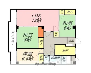 岡山県岡山市北区新屋敷町2丁目【マンション】の間取り