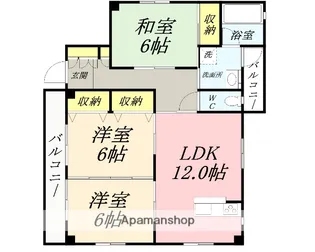 フラワーハイツⅤ棟【V-3号室】の間取り