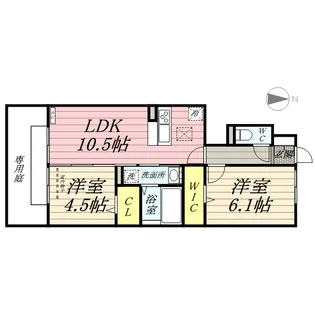 グラシューヴェルジェ A棟【1階】の間取り