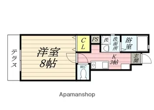 岡山県岡山市中区浜1丁目【アパート】の間取り