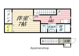 岡山県岡山市中区浜1丁目【アパート】の間取り