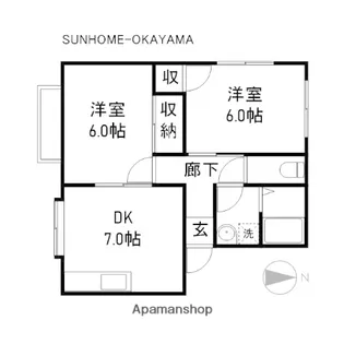 サンライフヒラタⅠ【1階】の間取り