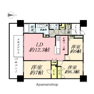 ロイヤルガーデン大元駅前【12階】の間取り