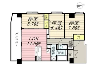 福富グリーンマンション【4階】の間取り