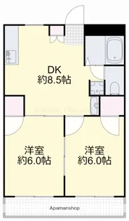 グランドハイツ西長瀬【403号室】の間取り