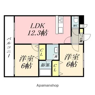 岡山県岡山市北区柳町1丁目【マンション】の間取り