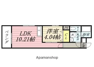 岡山県岡山市北区京町【マンション】の間取り