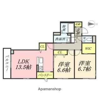 岡山県岡山市北区十日市西町【マンション】の間取り