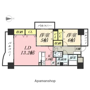 クレール西市【5階】の間取り