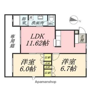 ハピネス A棟【1階】の間取り