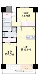 岡山県岡山市北区桑田町【マンション】の間取り