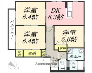 ディアス2000 C棟【2階】の間取り