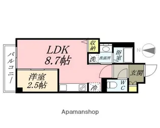 岡山県岡山市北区柳町1丁目【マンション】の間取り