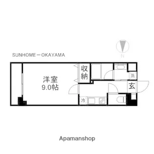 岡山県岡山市北区東古松5丁目【マンション】の間取り
