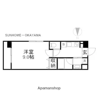 岡山県岡山市北区東古松5丁目【マンション】の間取り