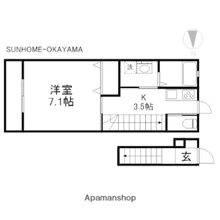岡山県岡山市中区西川原【アパート】の間取り