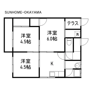 岡山県岡山市東区瀬戸町瀬戸【テラスハウス】の間取り