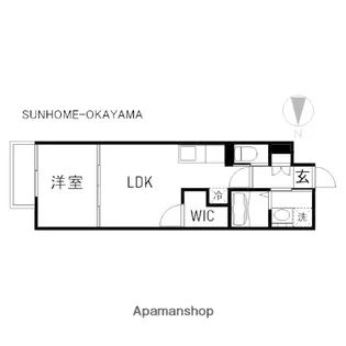 月光 岡山駅西口弐番館【2階】の間取り