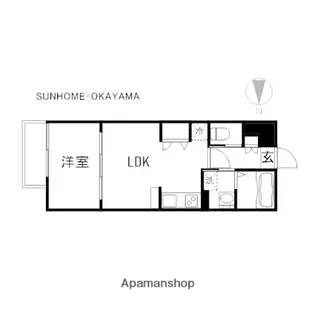 月光 岡山駅西口弐番館【2階】の間取り