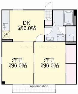 向山ハイツ【2階】の間取り