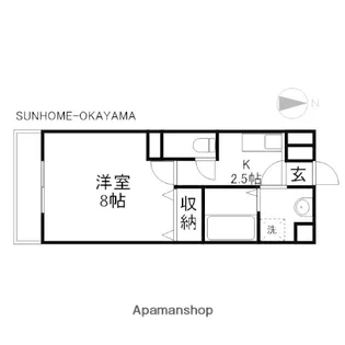 岡山県岡山市中区平井1丁目【アパート】の間取り