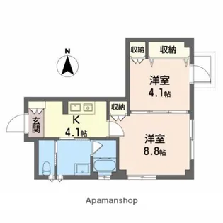 岡山県岡山市北区清心町【マンション】の間取り