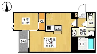 GRANDTIC IMA(グランティック イマ)【105号室号室】の間取り
