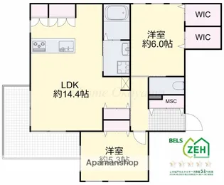 ヘーベルメゾン田ノ上Ⅱ【202号室】の間取り