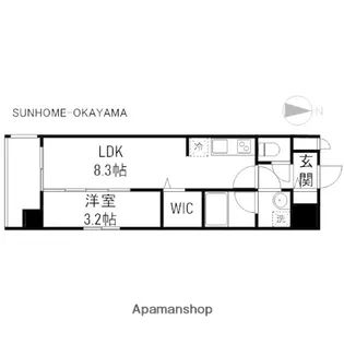 レジデンスカープ南中央町【6階】の間取り