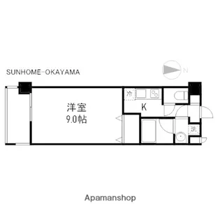 岡山県岡山市北区南中央町【マンション】の間取り