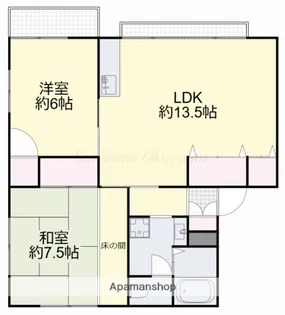岡山県岡山市東区西大寺松崎【アパート】の間取り