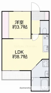 岡山県岡山市中区国富1丁目【アパート】の間取り