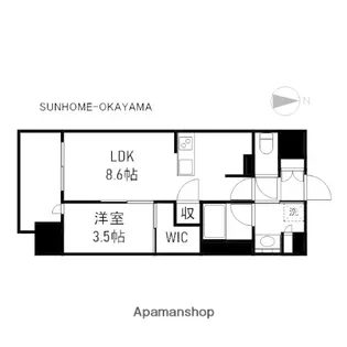 ルミナス磨屋町【14階】の間取り