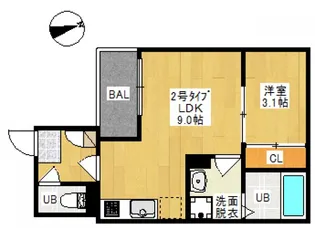 REGALEST 奥田本町Ⅱ(レガリスト オクダホンマチツー)【302号室号室】の間取り