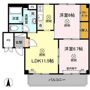 グランデュール高柳 A棟【3階】の間取り