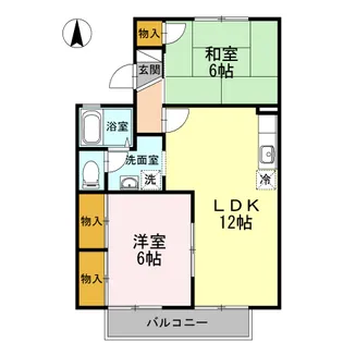 コスメティックスオオフク H棟【2階】の間取り