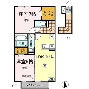 ラウレア福田 A棟【2階】の間取り